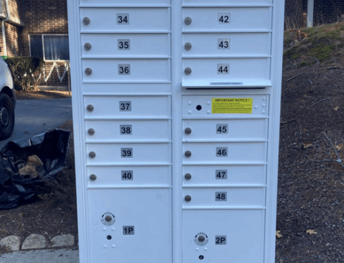 Commercial Mailbox installation in Haverhill, MA.